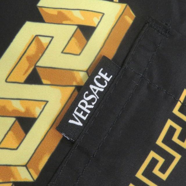 極美品□VERSACE ヴェルサーチ 2021年製 メデューサ チェーン 総柄 薄手 ブルゾン コーチジャケット ブラック 46 イタリア製 メンズ_6