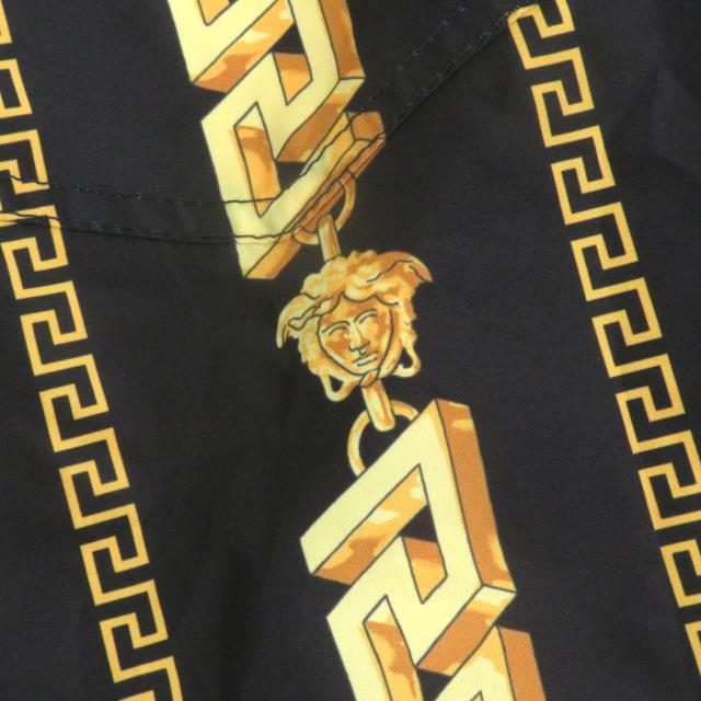 極美品□VERSACE ヴェルサーチ 2021年製 メデューサ チェーン 総柄 薄手 ブルゾン コーチジャケット ブラック 46 イタリア製 メンズ_4