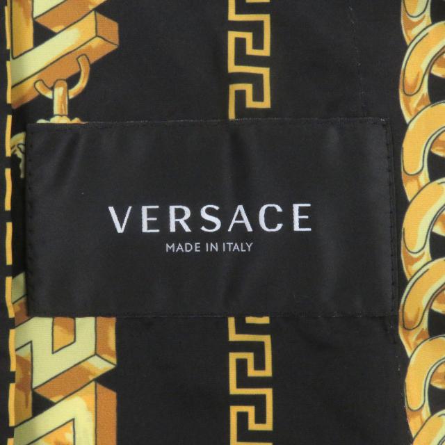 極美品□VERSACE ヴェルサーチ 2021年製 メデューサ チェーン 総柄 薄手 ブルゾン コーチジャケット ブラック 46 イタリア製 メンズ_7