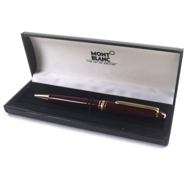 極美品▼MONTBLANC モンブラン マイスターシュテュック クラシック ホワイトスター ツイスト式 ボールペン ボルドー ゴールド ケース付き_1