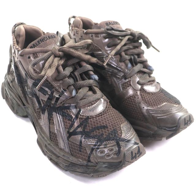 美品▼BALENCIAGA バレンシアガ 677403 RUNNER ランナー ファブリック USED加工 スニーカー ブラウンカーキ 41 (27cm) イタリア製 メンズ 美品▽BALENCIAGA バレンシアガ 677403 RUNNER ランナー ファブリック