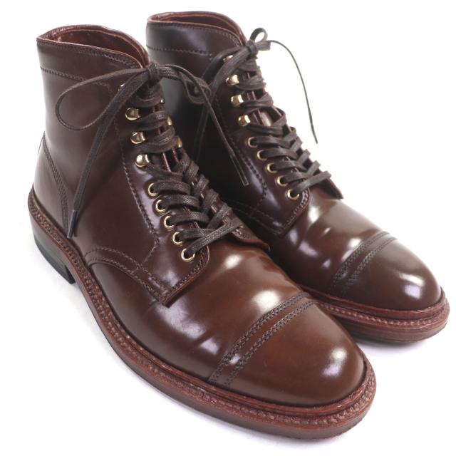 美品▼ALDEN オールデン D0829H RAVELLO CORDOVAN コードバン ラベロ 希少 ストレートチップ レースアップ ショートブーツ 6 メンズ