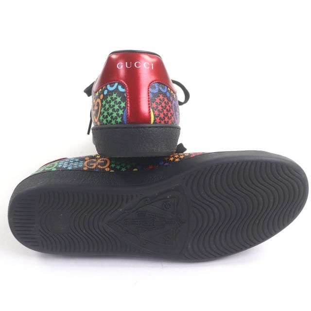 極美品□GUCCI グッチ 610085 レザー GGロゴ スター 総柄 ローカット