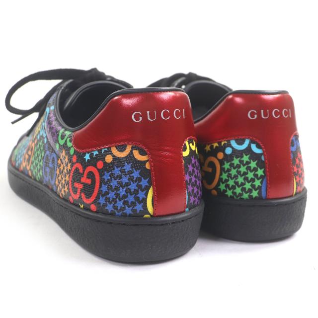 極美品□GUCCI グッチ 610085 レザー GGロゴ スター 総柄 ローカット