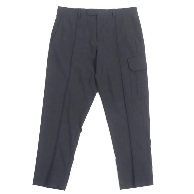 極美品▼DIOR ディオール オム 213C154A5605 ウール98% センタープレス 薄手 パンツ スラックス グレー 52 イタリア製 正規品 メンズ