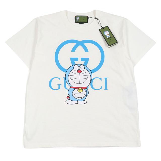極美品○GUCCI DORAEMON グッチ ドラえもん 21SS 616036 インターロッキングG ロゴプリント クルーネック 半袖Ｔシャツ XS 正規品 メンズ