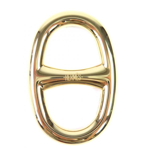 未使用品◇HERMES エルメス シェーヌダンクル スカーフリング ファション小物 ゴールド 箱・保存袋付き フランス製 レディース