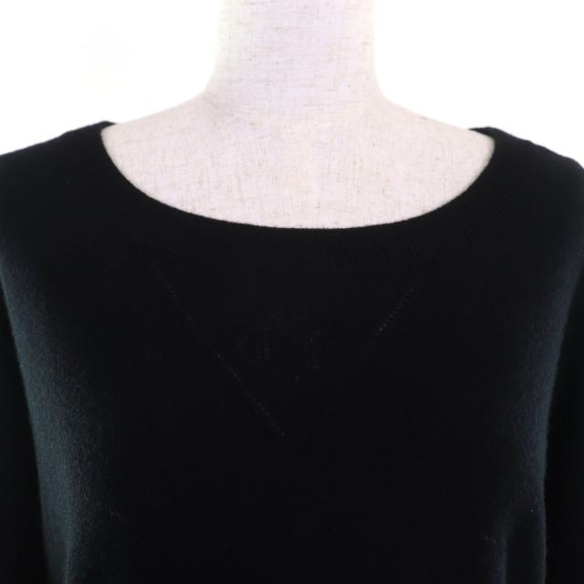 美品◇HERMES エルメス カシミヤ コットン Hロゴデザイン ボートネック  