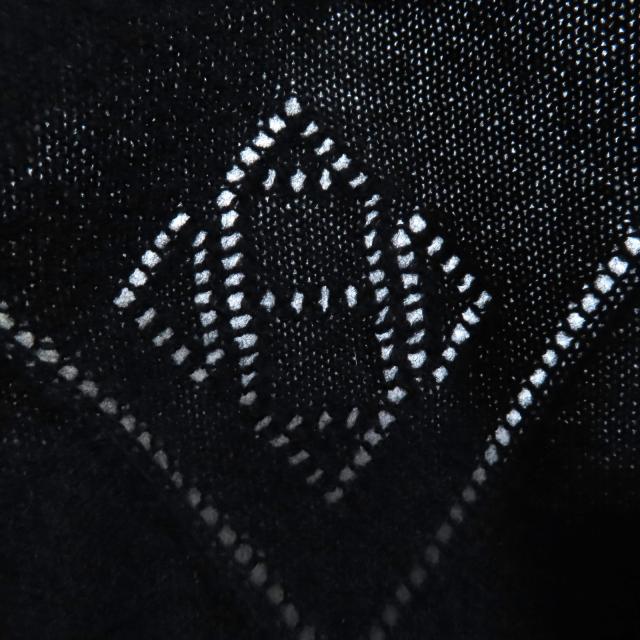 美品◇HERMES エルメス カシミヤ コットン Hロゴデザイン ボートネック  