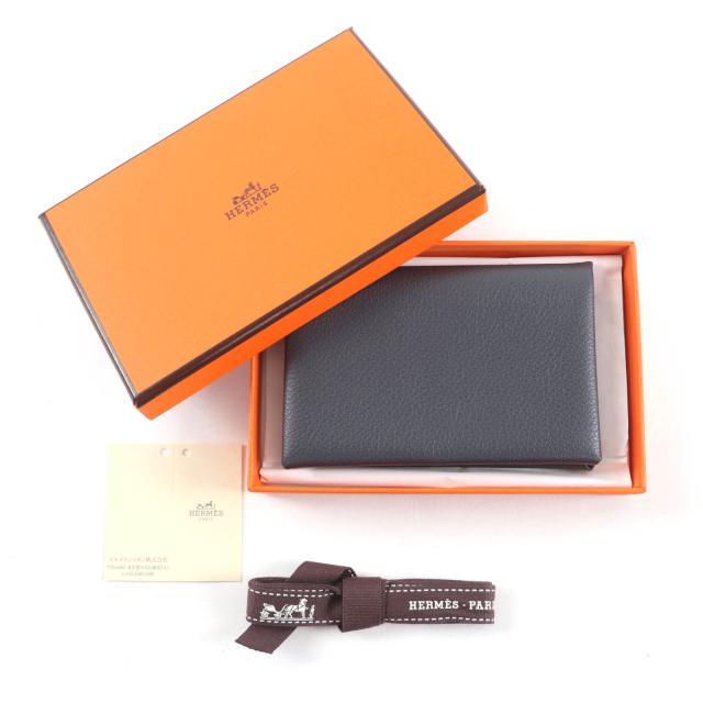 未使用品★HERMES エルメス カルヴィ グリメイヤー エバーカラー シルバー金具 カードケース W刻印 箱付き フランス製 レディース_1