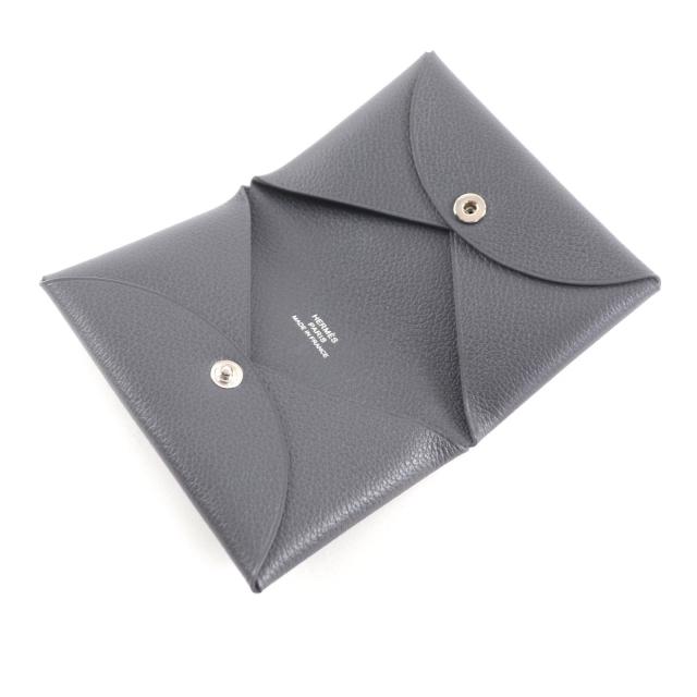 未使用品★HERMES エルメス カルヴィ グリメイヤー エバーカラー シルバー金具 カードケース W刻印 箱付き フランス製 レディース_4