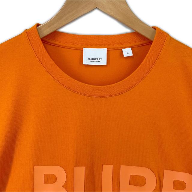 極美品▲BURBERRY バーバリー 8040692 コットン100％ ホースフェリープリント 半袖Ｔシャツ オレンジ L イングランド製 正規品 メンズ_2