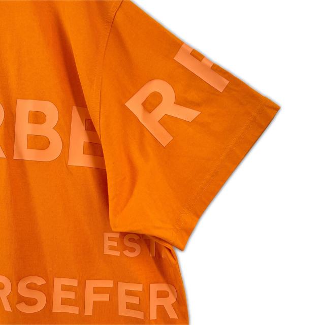 極美品▲BURBERRY バーバリー 8040692 コットン100％ ホースフェリープリント 半袖Ｔシャツ オレンジ L イングランド製 正規品 メンズ_3