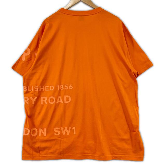 極美品▲BURBERRY バーバリー 8040692 コットン100％ ホースフェリープリント 半袖Ｔシャツ オレンジ L イングランド製 正規品 メンズ_1