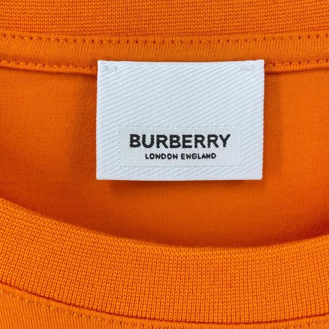 極美品▲BURBERRY バーバリー 8040692 コットン100％ ホースフェリープリント 半袖Ｔシャツ オレンジ L イングランド製 正規品 メンズ_4