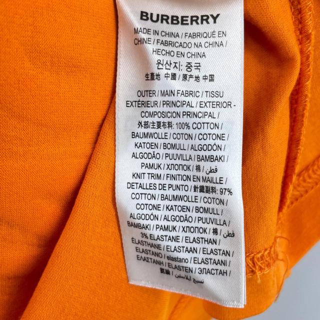 極美品▲BURBERRY バーバリー 8040692 コットン100％ ホースフェリープリント 半袖Ｔシャツ オレンジ L イングランド製 正規品 メンズ_6