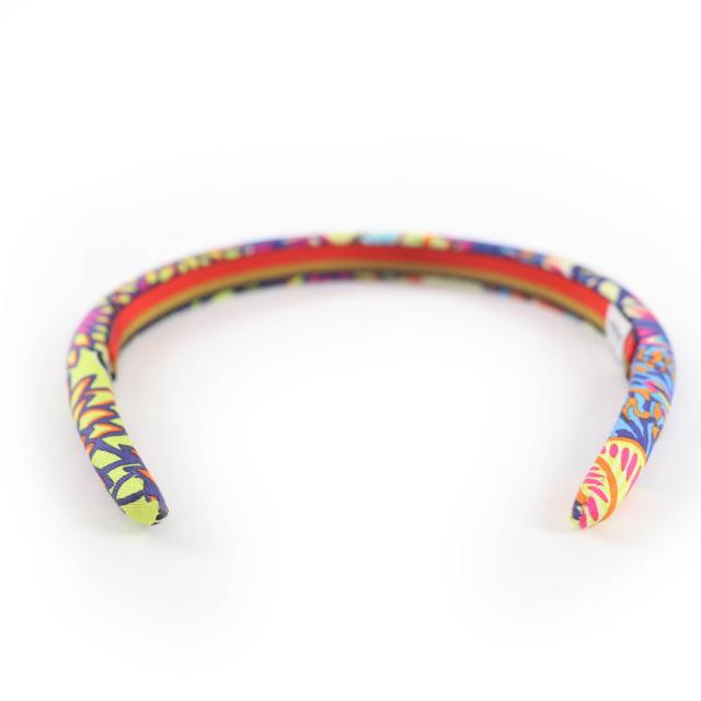 未使用品☆HERMES エルメス ヘアバンド エルザ ワイルド・シンガポール シルク マルチカラー 現行品 カチューシャ ヘアアクセサリー 仏製_3