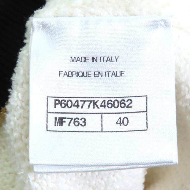 極美品△CHANEL シャネル P60477 ココマークボタン コットン パイル地 ニット カーディガン ホワイト ブラック ゴールド 40 イタリア製_6