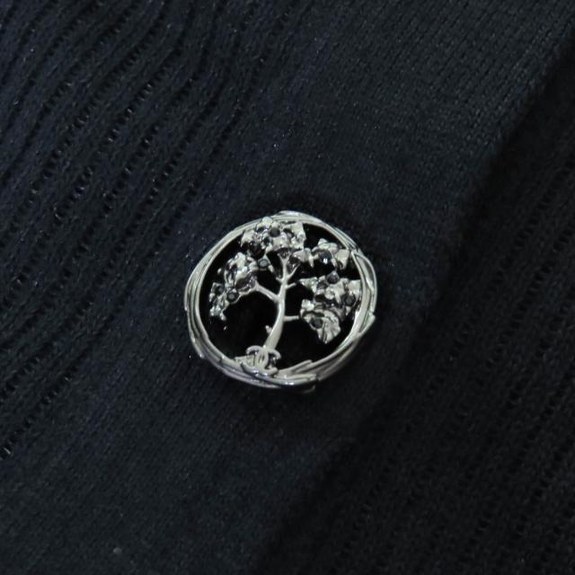 極美品△CHANEL シャネル P38456 インナードレス付 ココマークボタン レース フリル リボン 半袖ワンピース ブラック/ベージュ 34 正規品_6