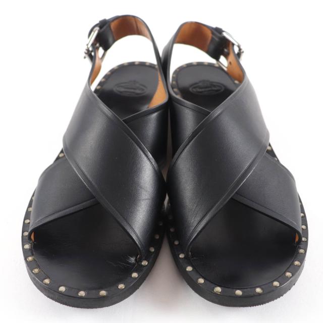 美品☆CHURCH’S チャーチ RHONDA クロスストラップ フラット レザー サンダル ブラック 35.5 イタリア製 レディース_2
