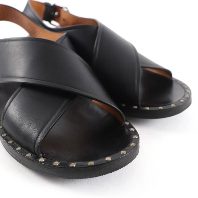 美品☆CHURCH’S チャーチ RHONDA クロスストラップ フラット レザー サンダル ブラック 35.5 イタリア製 レディース_6