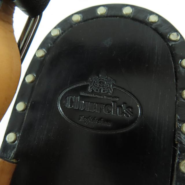 美品☆CHURCH’S チャーチ RHONDA クロスストラップ フラット レザー サンダル ブラック 35.5 イタリア製 レディース_7