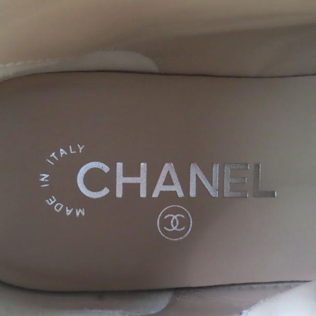 美品◇CHANEL シャネル G30362 ココマーク レザー切替 ツイード レースアップシューズ スニーカー ブラック グレー 37 伊製 レディース_7