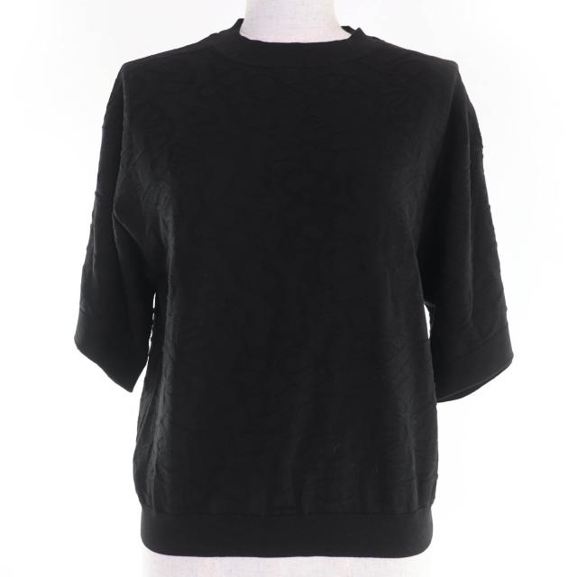 極美品☆HERMES エルメス 24SS 4E2649DC シルク コットン ナウサ・シェーヌ ショートスリーブ 半袖ニット ブラック 36 伊製 レディース