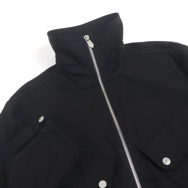 極美品□HERMES エルメス セリエボタン Hロゴジップ ジャケット ブラック ブルゾン 46 ハンガー・ガーメント付き イタリア製 正規品_1