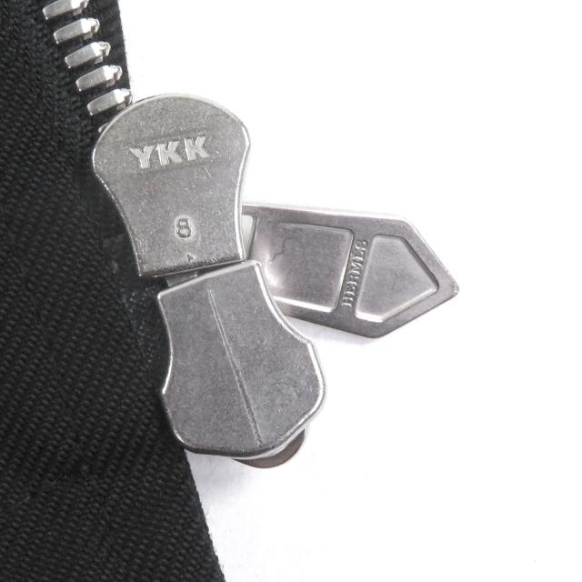 極美品□HERMES エルメス セリエボタン Hロゴジップ ジャケット ブラック ブルゾン 46 ハンガー・ガーメント付き イタリア製 正規品_5