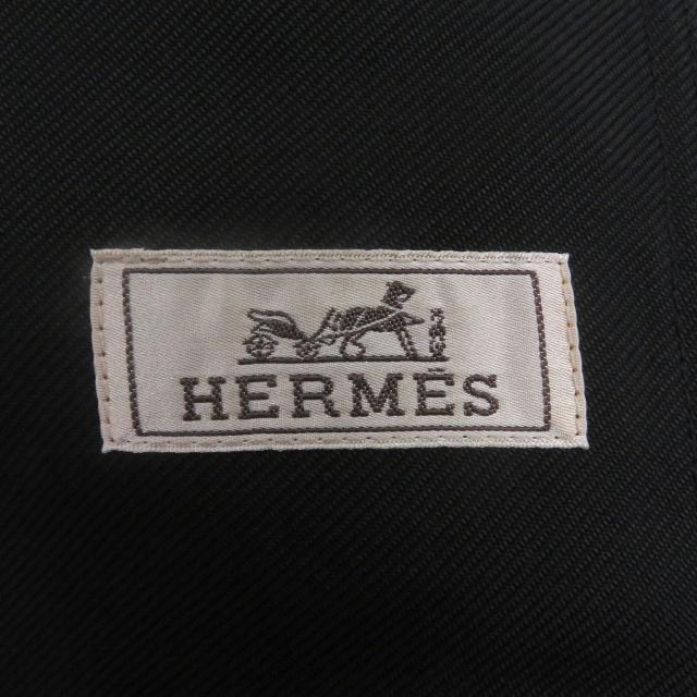 極美品□HERMES エルメス セリエボタン Hロゴジップ ジャケット ブラック ブルゾン 46 ハンガー・ガーメント付き イタリア製 正規品_6