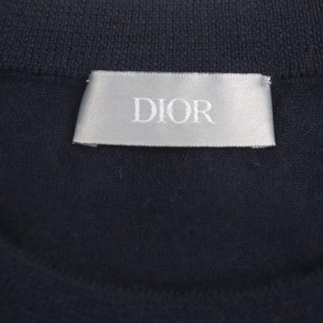 極美品▼DIOR ディオール オム 113M647AT220 カシミヤ100% CDロゴ刺繍 クルーネック プルオーバー 薄手 ニットセーター S 正規品 メンズ_4
