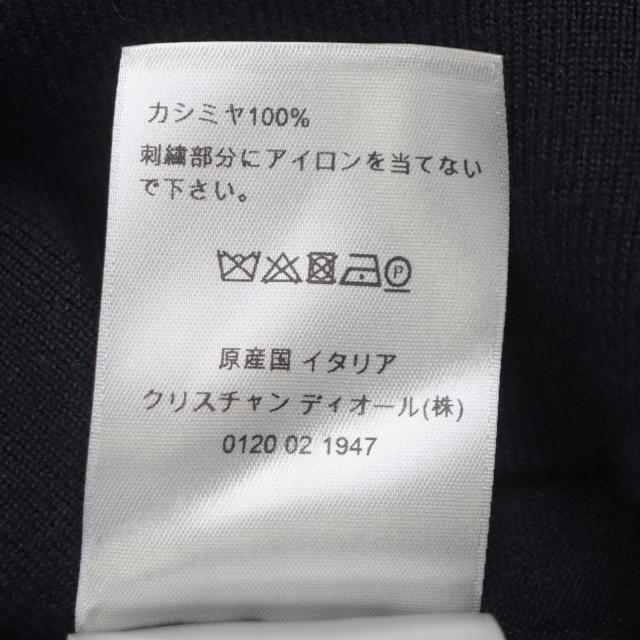 極美品▼DIOR ディオール オム 113M647AT220 カシミヤ100% CDロゴ刺繍 クルーネック プルオーバー 薄手 ニットセーター S 正規品 メンズ_6