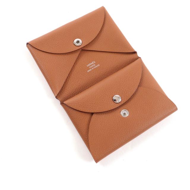 未使用品★HERMES エルメス カルヴィ デュオ ゴールド エバーカラー コインケース カードケース W刻印 箱付き フランス製 レディース_3