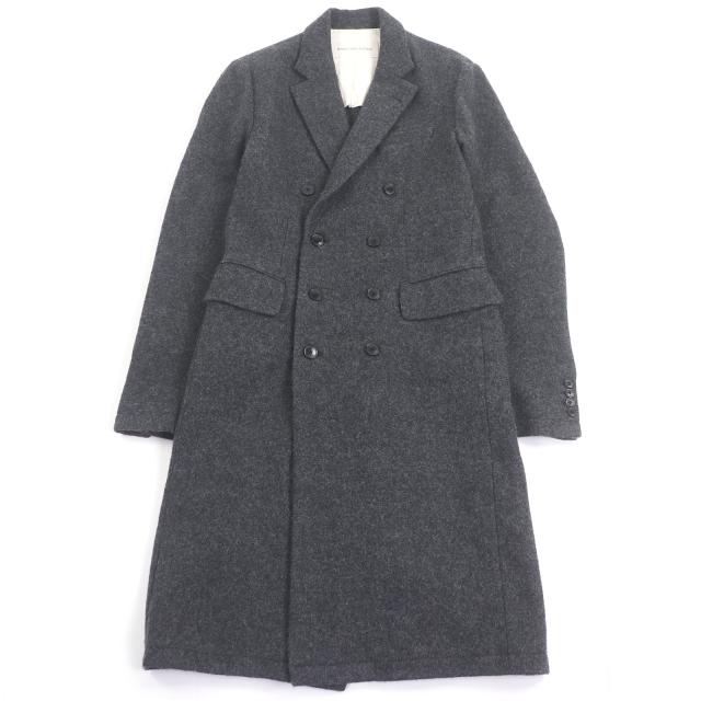 極美品□ドリスヴァンノッテン 23AW LOVAT社製生地 ROLTO 7060 M.W. COAT ウールメルトン チェスターコート 46 正規品　定価265100円