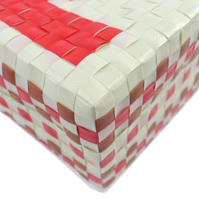 未使用品△MARNI マルニ SHMH0063JN ミニバスケットバッグ かごバッグ ハンドバッグ アイボリー レッド 保存袋付き レディース_5