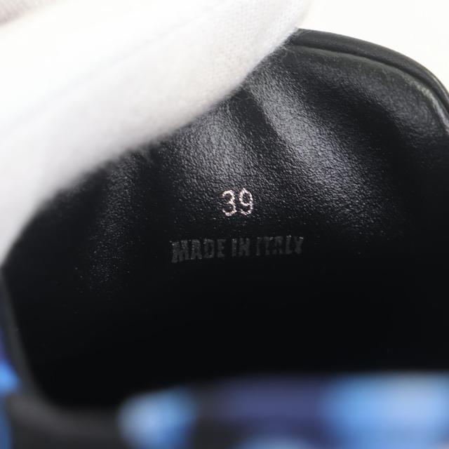 未使用品▼VERSACE ヴェルサーチ バロッコ グレカ キャンバス レースアップ ローカットスニーカー ブルー 39 箱・保存袋付き 伊製 メンズ_8