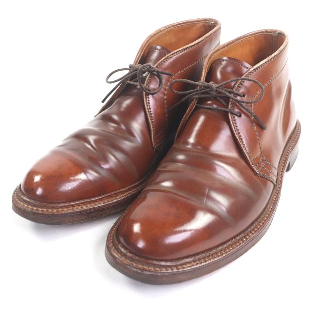 人気□ALDEN オールデン 1348 ウィスキーコードバン San Francisco レザー チャッカーブーツ アンクルブーツ ブラウン 6.5 USA製 メンズ