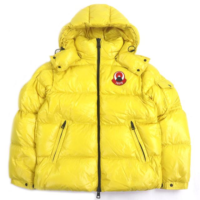 極美品□MONCLER GENIUS モンクレール ジーニアス 2021年製 ASPIN GIUBBOTTO TOKYOロゴワッペン ダウンジャケット イエロー 0 正規品