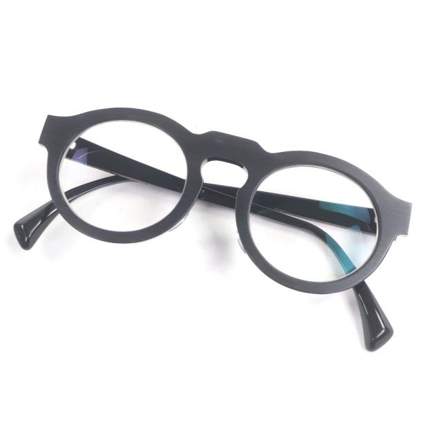 美品□Jacques Durand ジャックデュラン PAQUES L 506 ボストンフレーム メガネ 眼鏡 アイウェア 黒 度入り 箱・ケース付き イタリア製