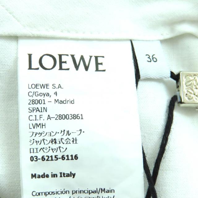 未使用品△LOEWE ロエベ S359Y04XCW コット100％ン テーラードショーツ ハーフパンツ ベージュ 36 イタリア製 正規品 レディース_5