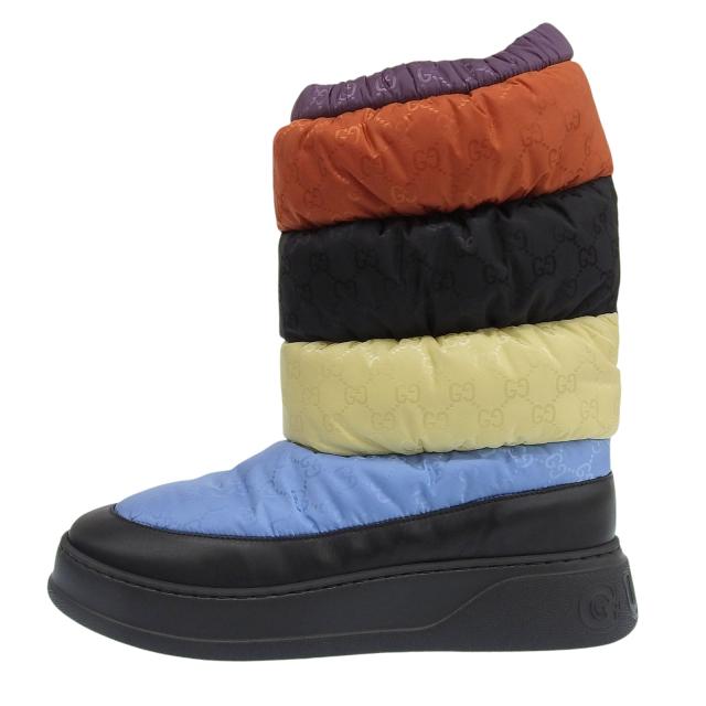 未使用品△GUCCI グッチ ロゴデザイン GGナイロン レザー使い