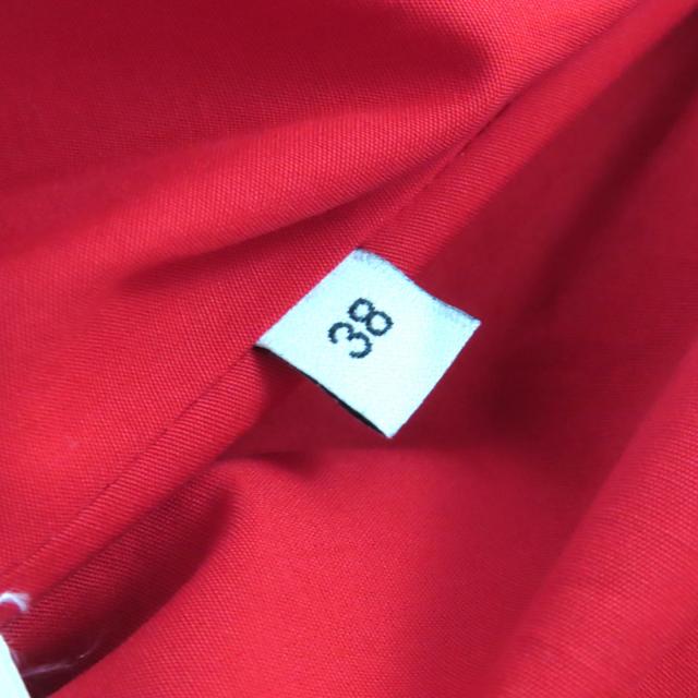 極美△GUCCI グッチ 560915 Horsebit Midi Pleated long Skirt ホースビット柄 GGボタン ロング タック フレアスカート レッド 38 正規品_6