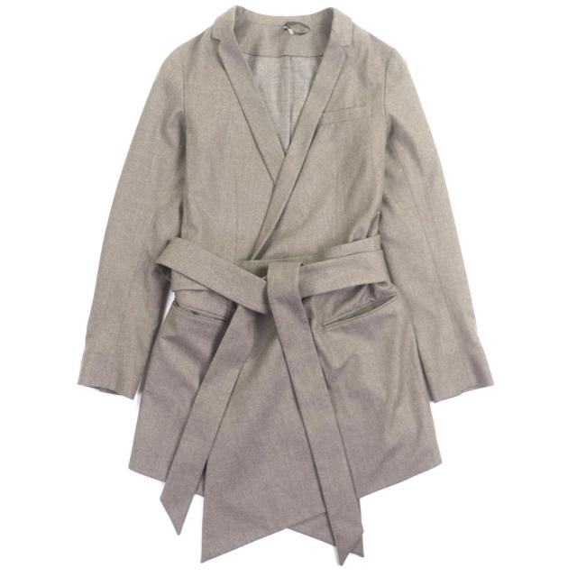 極美品▼Dior HOMME ディオールオム 0H4124211481 ウール100% ベルト付き テーラードジャケット グレー 38 イタリア製 正規品 メンズ