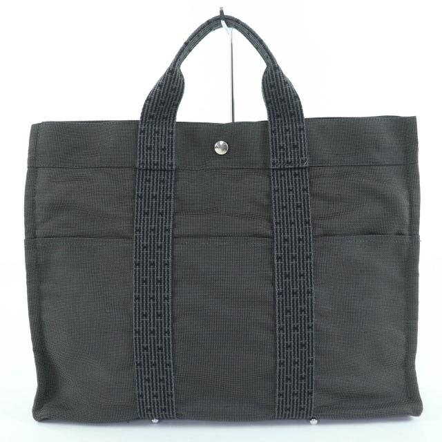 極美品☆HERMES エルメス エールライン MM セリエ金具 キャンバス トートバッグ ハンドバッグ グレー フランス製 レディース_1