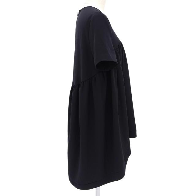 極美品▲YOKO CHAN ヨーコチャン YCB-320-223 フィッシュテール ヘムフレア 半袖 ブラウス ブラック 40 日本製 正規品 レディース