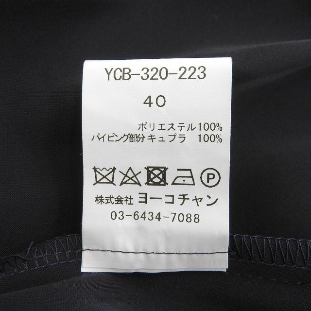極美品▲YOKO CHAN ヨーコチャン YCB-320-223 フィッシュテール ヘムフレア 半袖 ブラウス ブラック 40 日本製 正規品 レディース