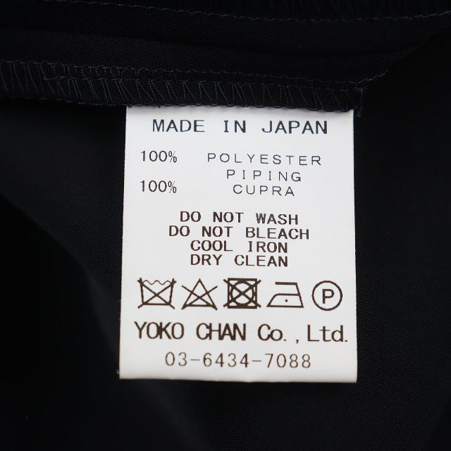 極美品▲YOKO CHAN ヨーコチャン YCB-320-223 フィッシュテール ヘムフレア 半袖 ブラウス ブラック 40 日本製 正規品 レディース
