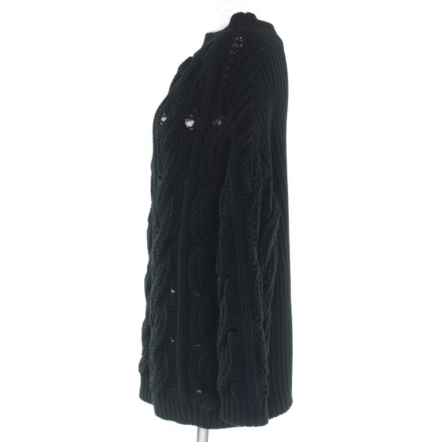 美品◇Valentino ヴァレンチノ 24AW 5B0KC59L8V7 バージンウール100％ オーバーサイズ ケーブル編み ニット セーター 黒 S 伊製 正規品_1