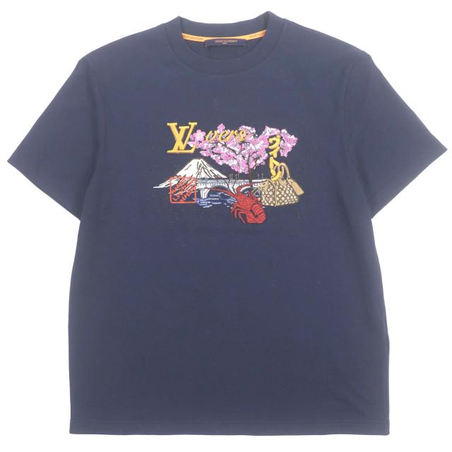 極美品▼LOUIS VUITTON NIGO ルイヴィトン ニゴ 25SS HTY78W エンブロイダリー クルーネック ショートスリーブ 半袖Ｔシャツ M 正規品